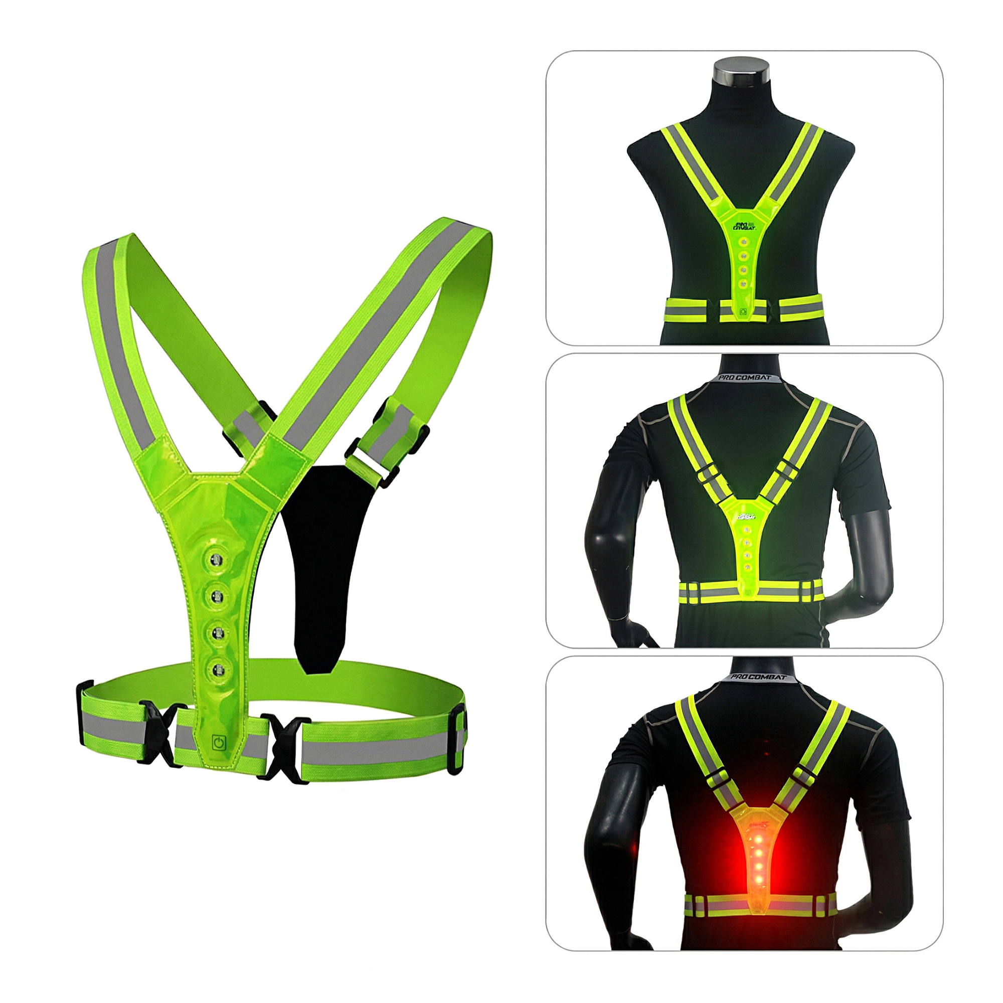 Inokim LED Reflective Safety Vest for Electric Scooter Riders - USB Rechargeable, High-Visibility