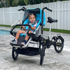 Folding Parent-Child Electric Tricycle | 3-Wheel Stroller E-Bike with Reverse Seat